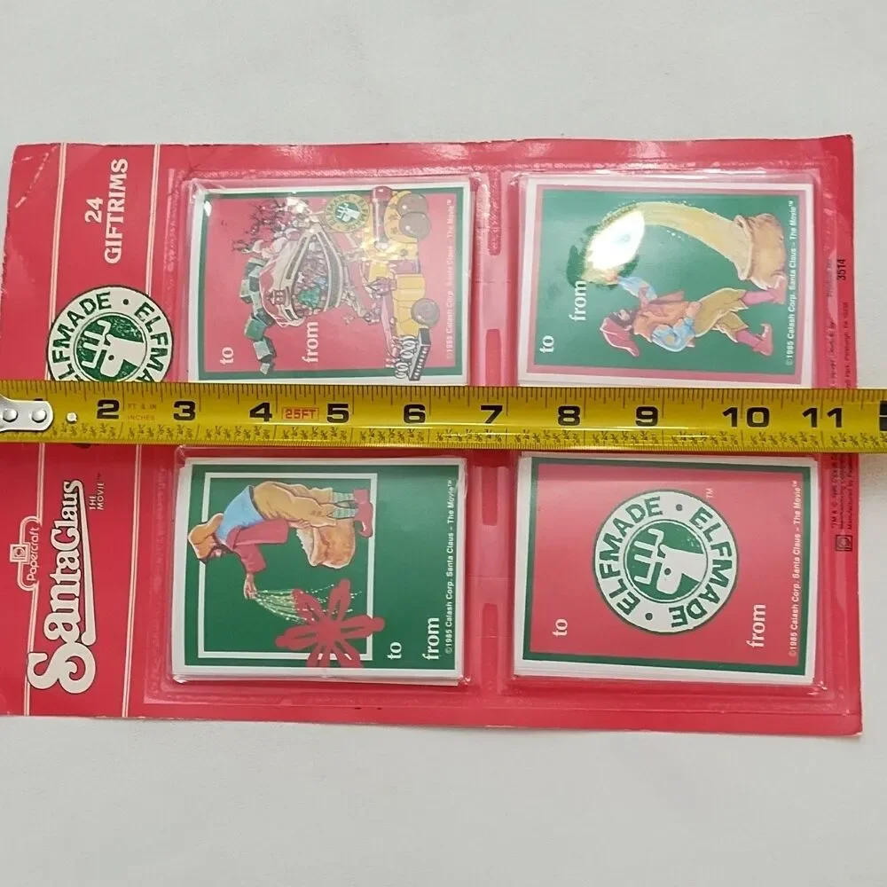 Vintage Papercraft Santa Claus Elfmade 24 Christmas Gift Tags  Multicolor 1980s